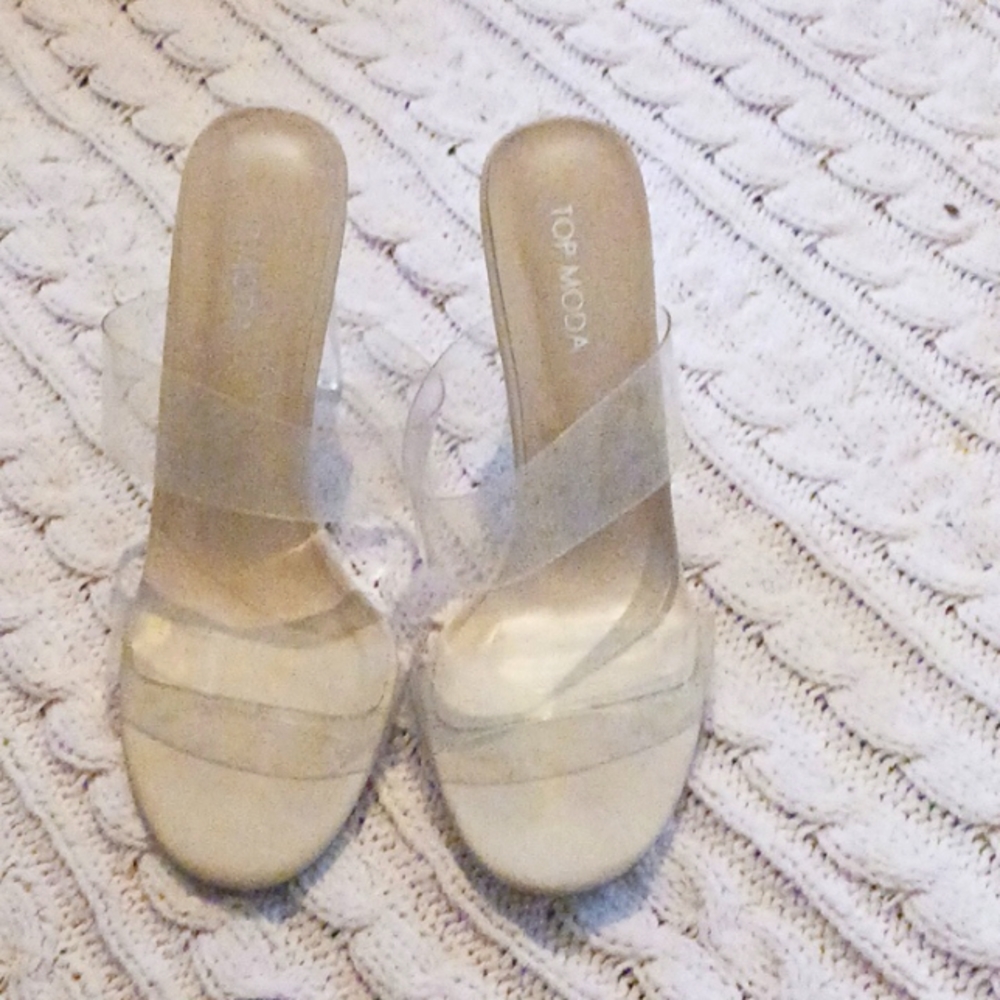 Clear high heels